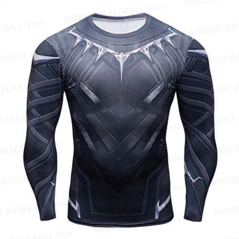 24 New Summer Marvel Boy Marvel Comics Black Panther Long Sleeve Top KING Challa 3D Printed KID/Adult Casual Street  Long Sleeve