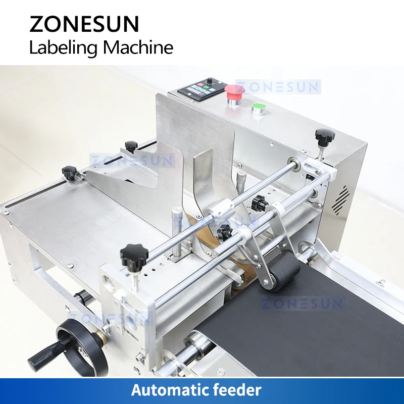 ZONESUN Automatic Sticker Adhesive Plane Bag Tag Food Paper Book Large Plastic Film Flat Packing Labeling Machine ZS-TB832