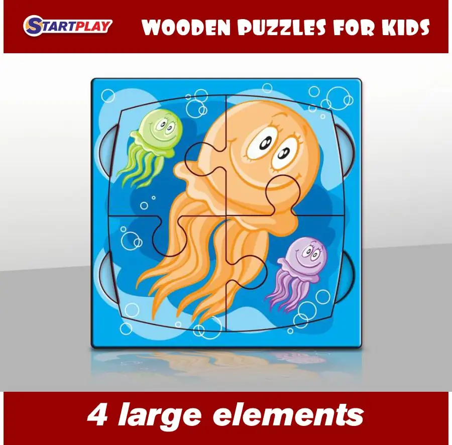 

STARTPLAY Puzzles For Toddlers JELLYFISH / Wooden / 4 Elements / 173184 /