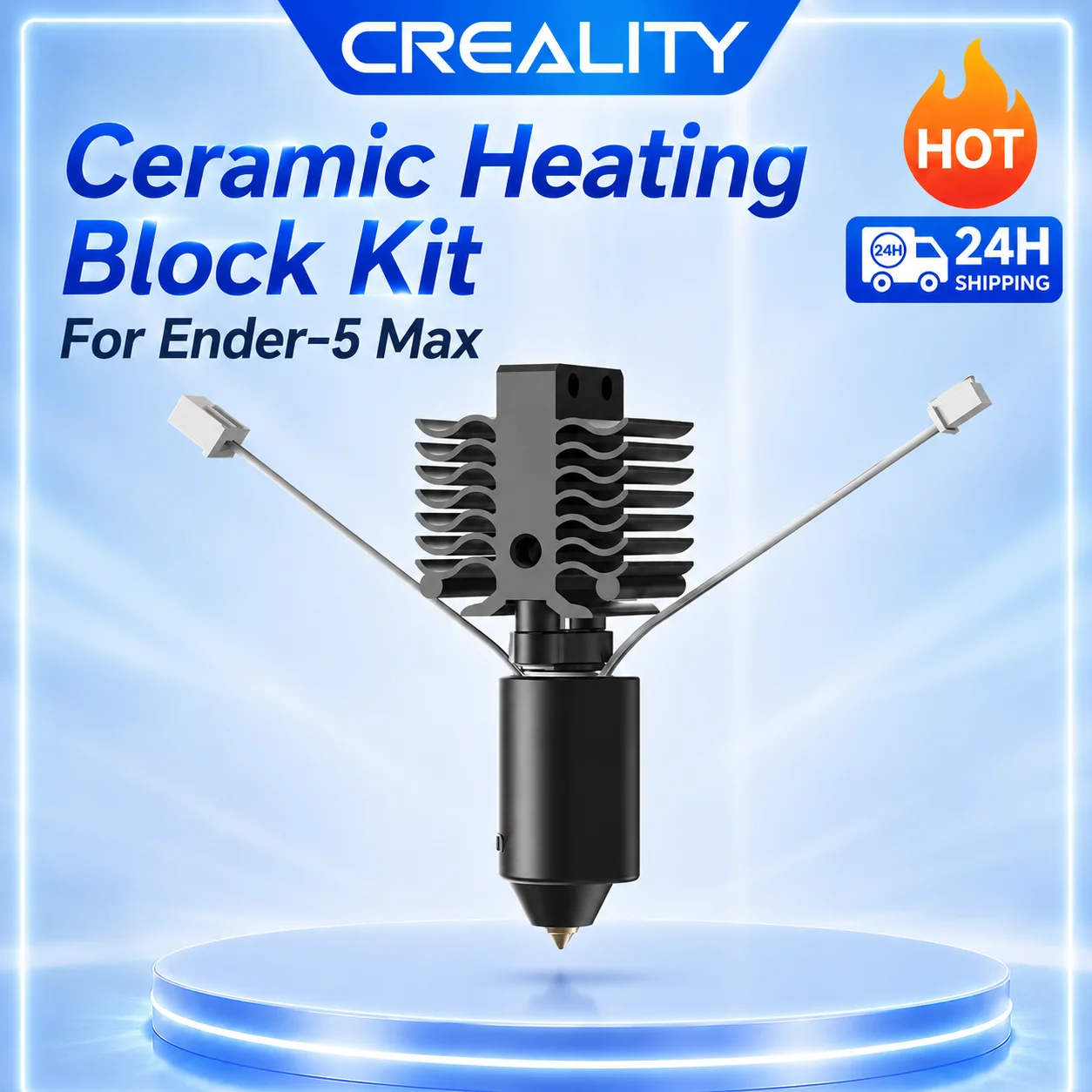 

Creality Ender-5 Max Ceramic Heating Block Kit Quick-swap Nozzle 0.4mm Nozzle 300°C High Temperature High Flow Printing