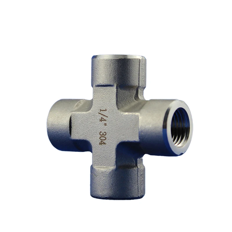 Stainless Steel High Pressure Forged 4-way Nipple Fitting 320Bar 1/4