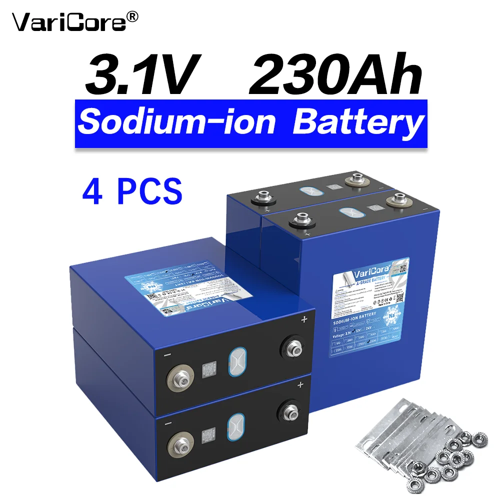 Batterie au sodium-ion 3,1 V 230 Ah Na+ haute capacité rechargeable, durée de vie de 10 ans, pour stockage d'énergie solaire, camping-car, voiturette de golf, véhicule électrique