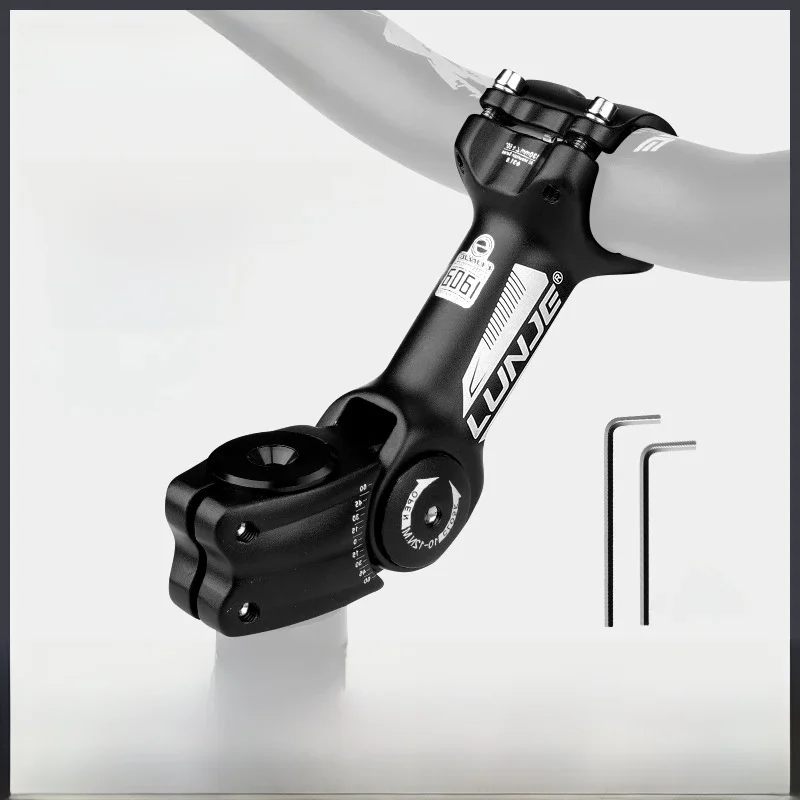 AliExpress LUNJE Adjustable Bicycle Handlebar Stem 25.4/31.8mm MTB Bike Riser ±60° Ultralight Aluminum Alloy Front Fork Stem Adapter 90/110/130mm