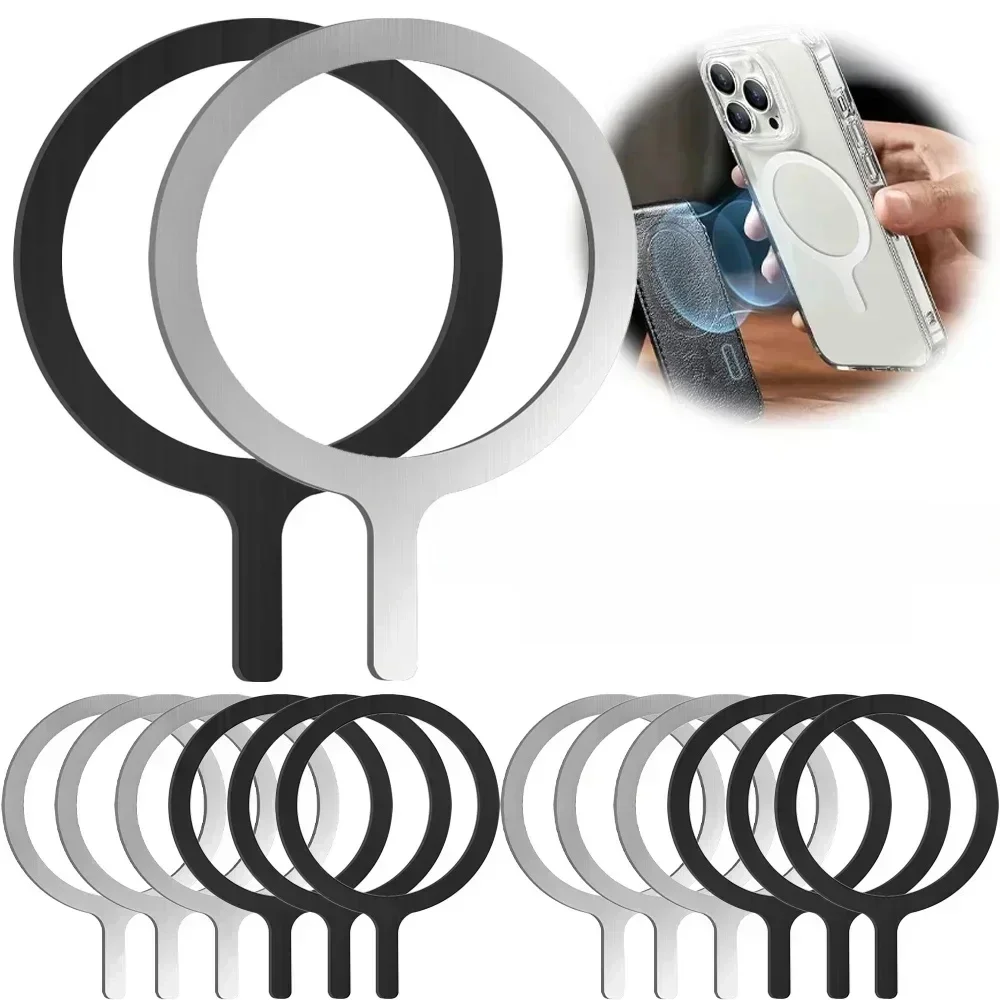 Universele magneetsticker magnetische adapterring geschikt voor Magsafe IPhone draadloos opladen mobiele telefoon ronde metalen plaatring - afbeelding 2