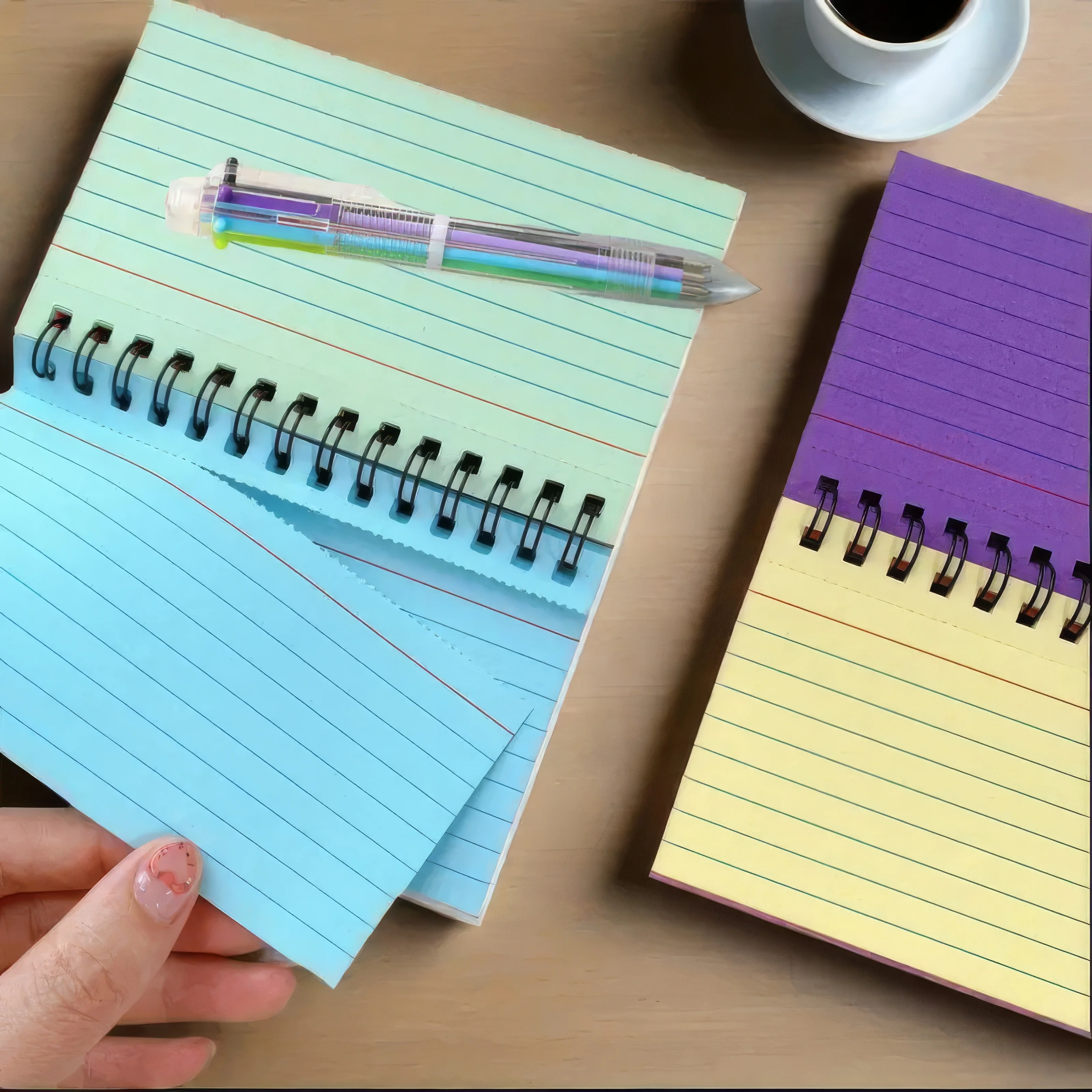 1 دفتر ملاحظات حلزوني صغير اللون، دفتر جيب حلزوني، تصميم محمول ومتين، مناسب للطلاب والكتابين