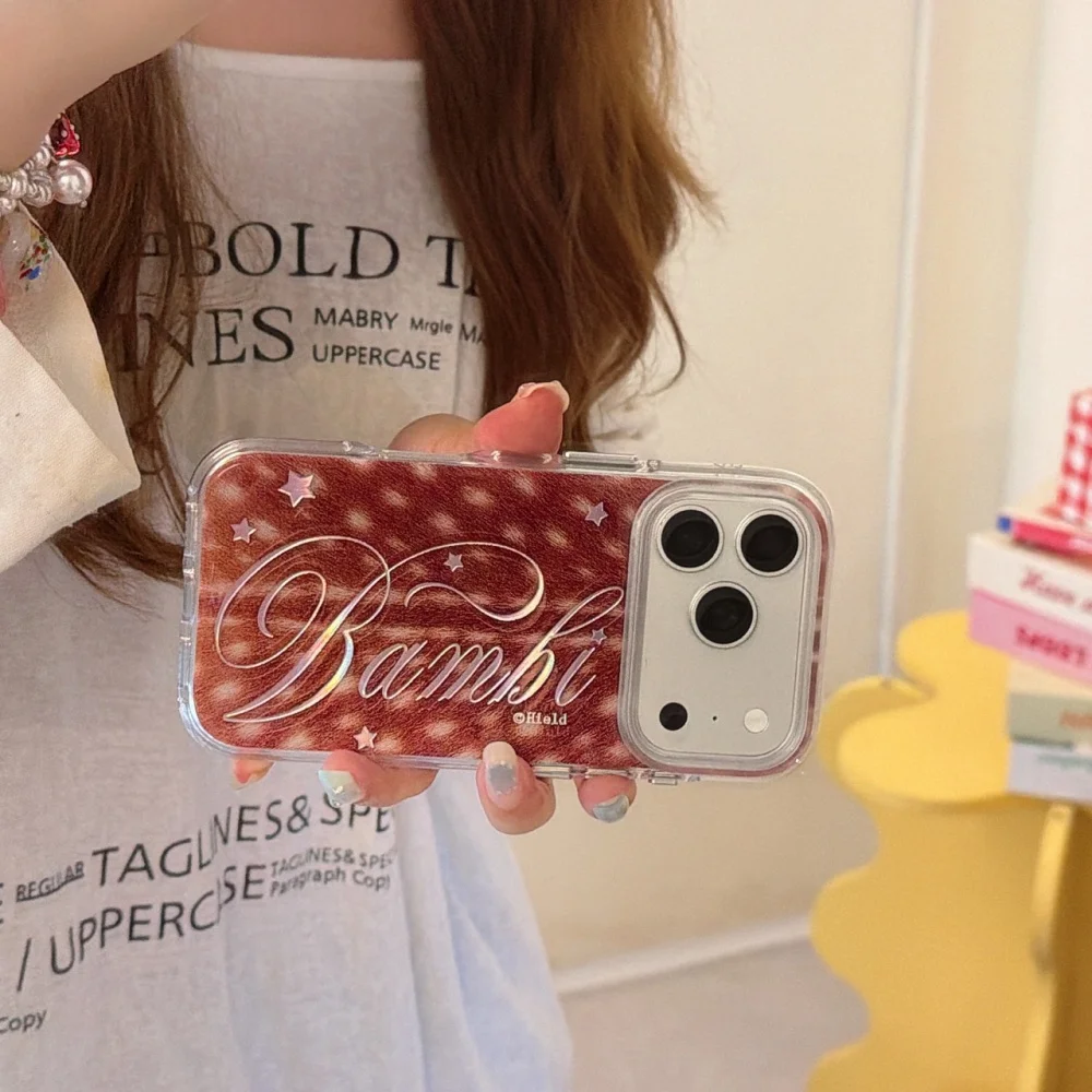 Retro Deer Letter Print Phone Case for iPhone 18 Pro 17 Max 15 16 17 Pro 18 Max Cover Fashion Shockproof Protective Cases 16 Pro