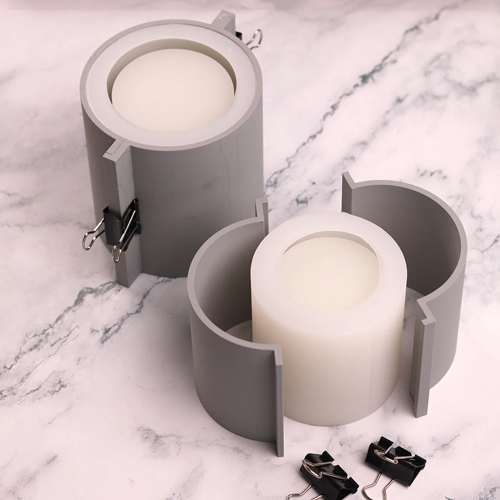 Round Cup Candle Jar Mold Concrete Pen barrel mold aromatherapy Cup Wax DIY silicone molds cement cup candle container mold
