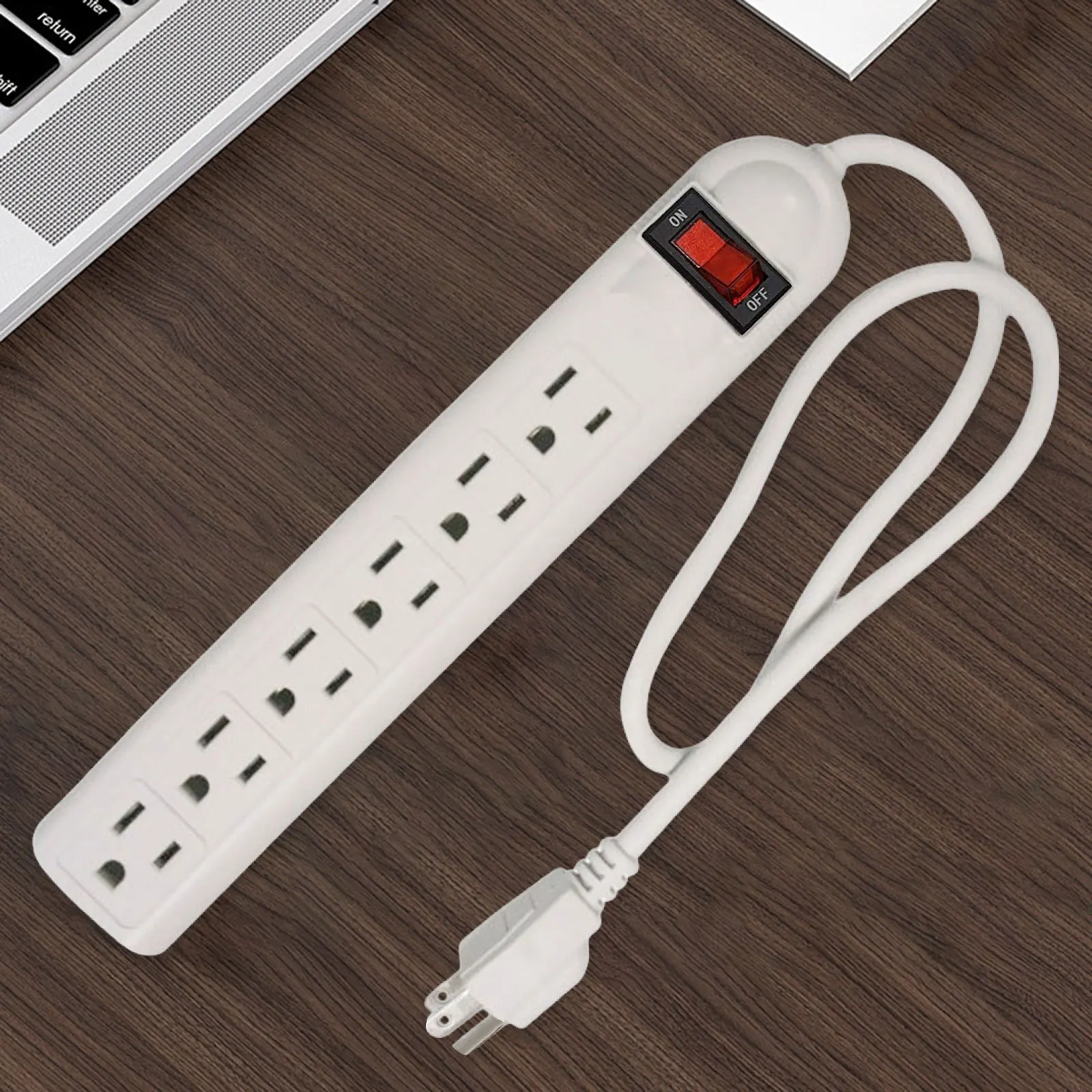 6 Outlet Extender Power Strip Surge Protector US Plug Wall Mountable Desktop Charging Station for Home Office Desk Dorm Room