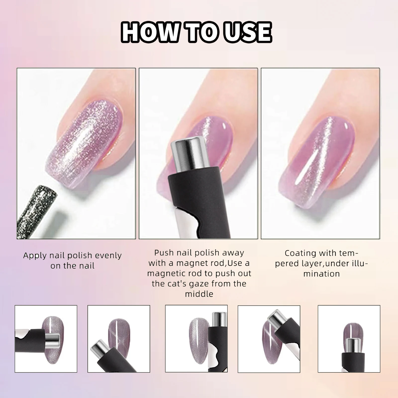 Cat Paw Strong Magnet Stick Nail Art Magnetic Rod for Cat Eye Gel Polish Manicure - Creative Pet-Themed Nail Tool