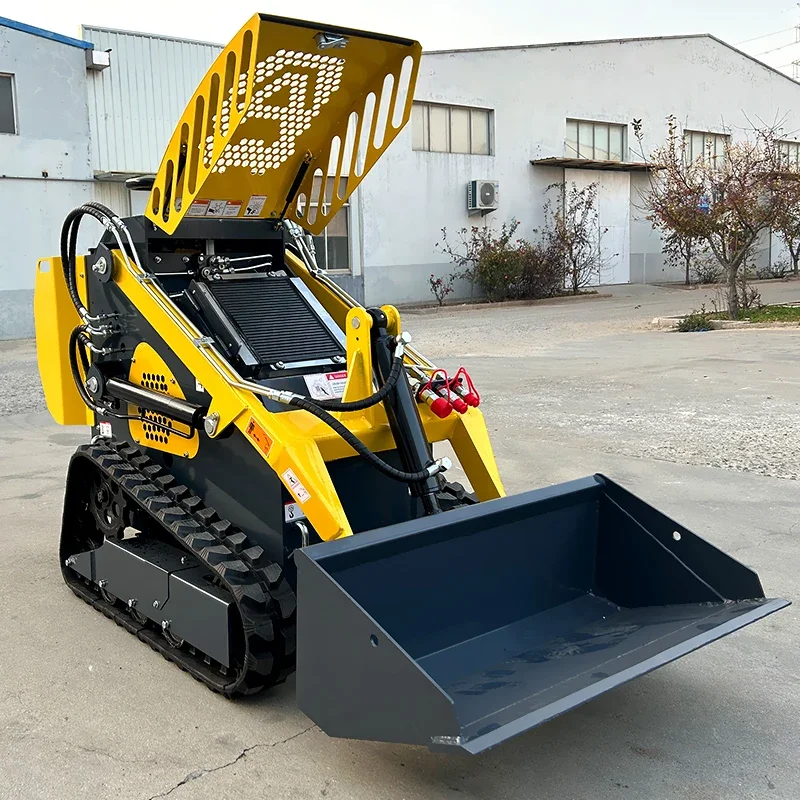 Customized the first mini skid steer loader in the whole network EPA engine wheel rail multifunctional crawler skid steer loader