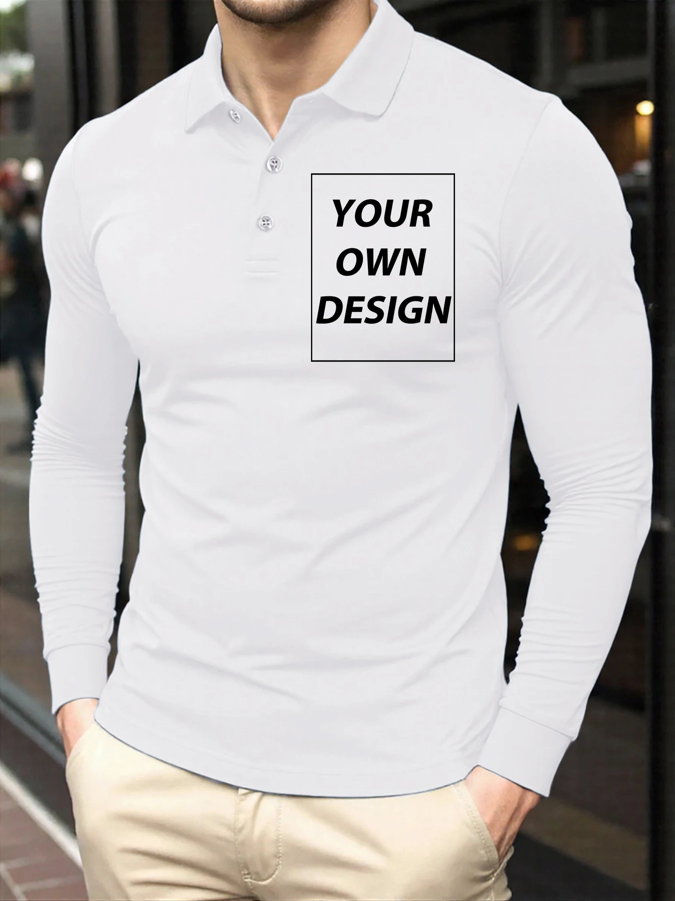 Spring Autumn Long Sleeved Customized Your Print Business Commute Polo Shirts Basics Casual Streetwear Soft Fashion Clothing