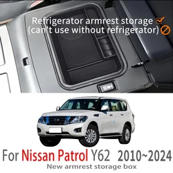 Car Accessories For Nissan Patrol Y62 2010~2024 Center Console Armrest Storage Box Multifunctional Storage Auto Interior Parts