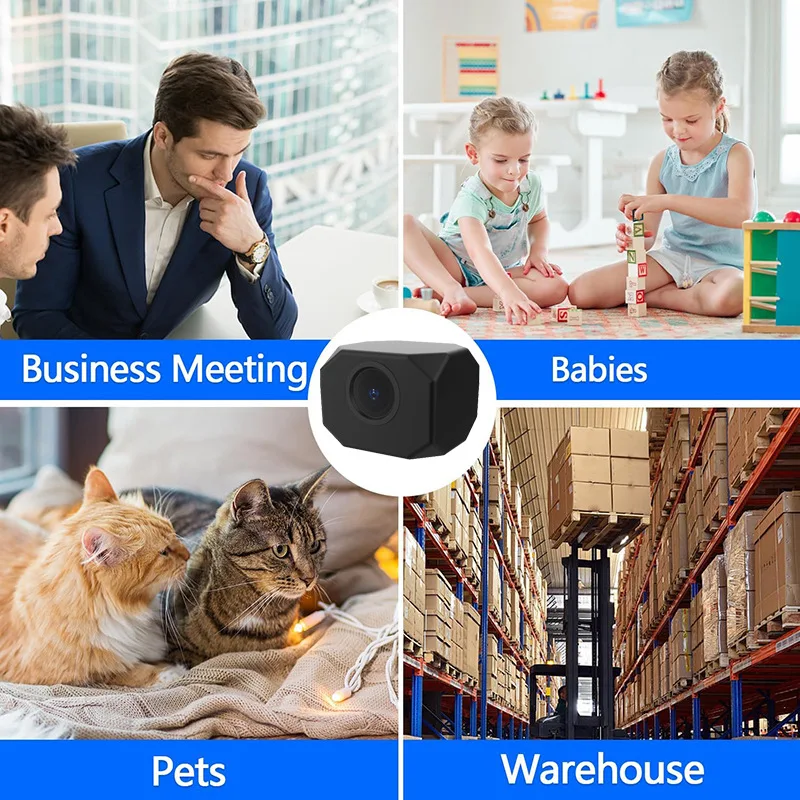 Mini 4K Wireless Security Camera Indoor Outdoor WiFi IP Cam with Night Vision Motion Detection Two-Way Audio Baby Monitor Pet