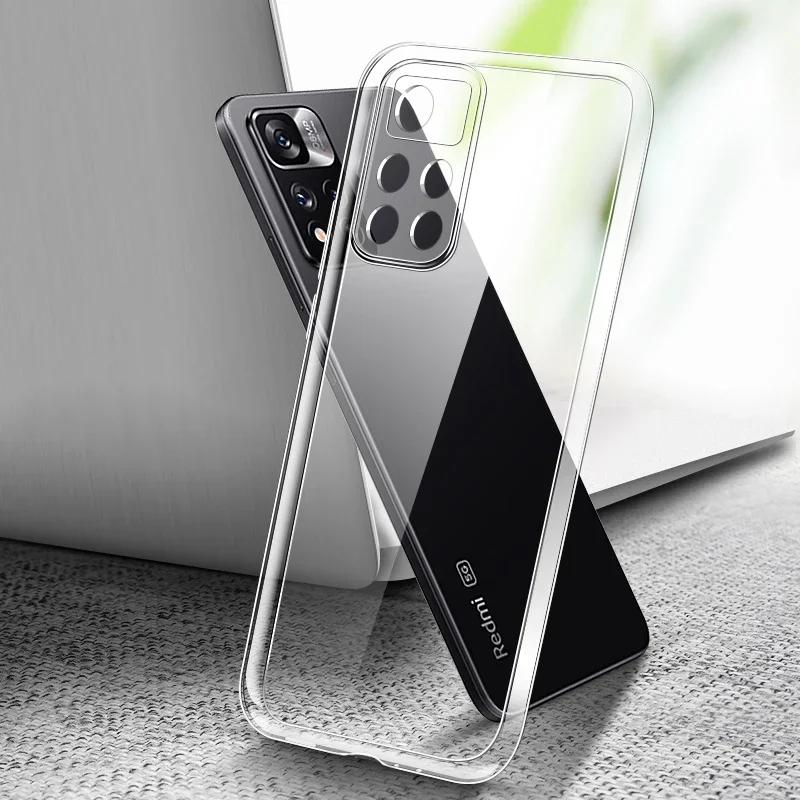 Image of Transparent Phone Case for Redmi Note 11 Pro Plus 11T 11S 11E Soft Clear TPU Original Back Cover Note11 11Pro 5G Fundas Carcasas