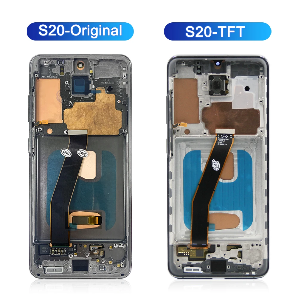 Qualità TFT per Samsung S20 G980F SM-G980B/DS G980F Display LCD Touch Screen con cornice, per sostituzione Display S20