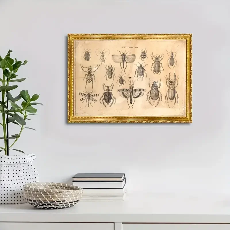 Vintage Victorian Entomology Canvas Art Frameless Decorative Paintings Suitable For Home Bedrooms Elegant Wall Decor For Living