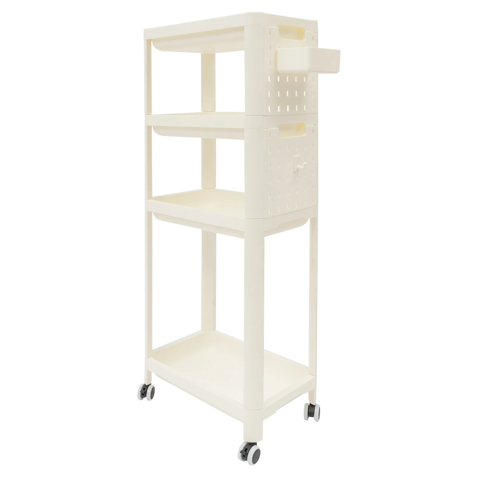3 Tier Rolling Utility Cart, Movable Kitchen Storage Cart Trolley, Movable Storage Organizer for the Kitchen, Living Room, Study