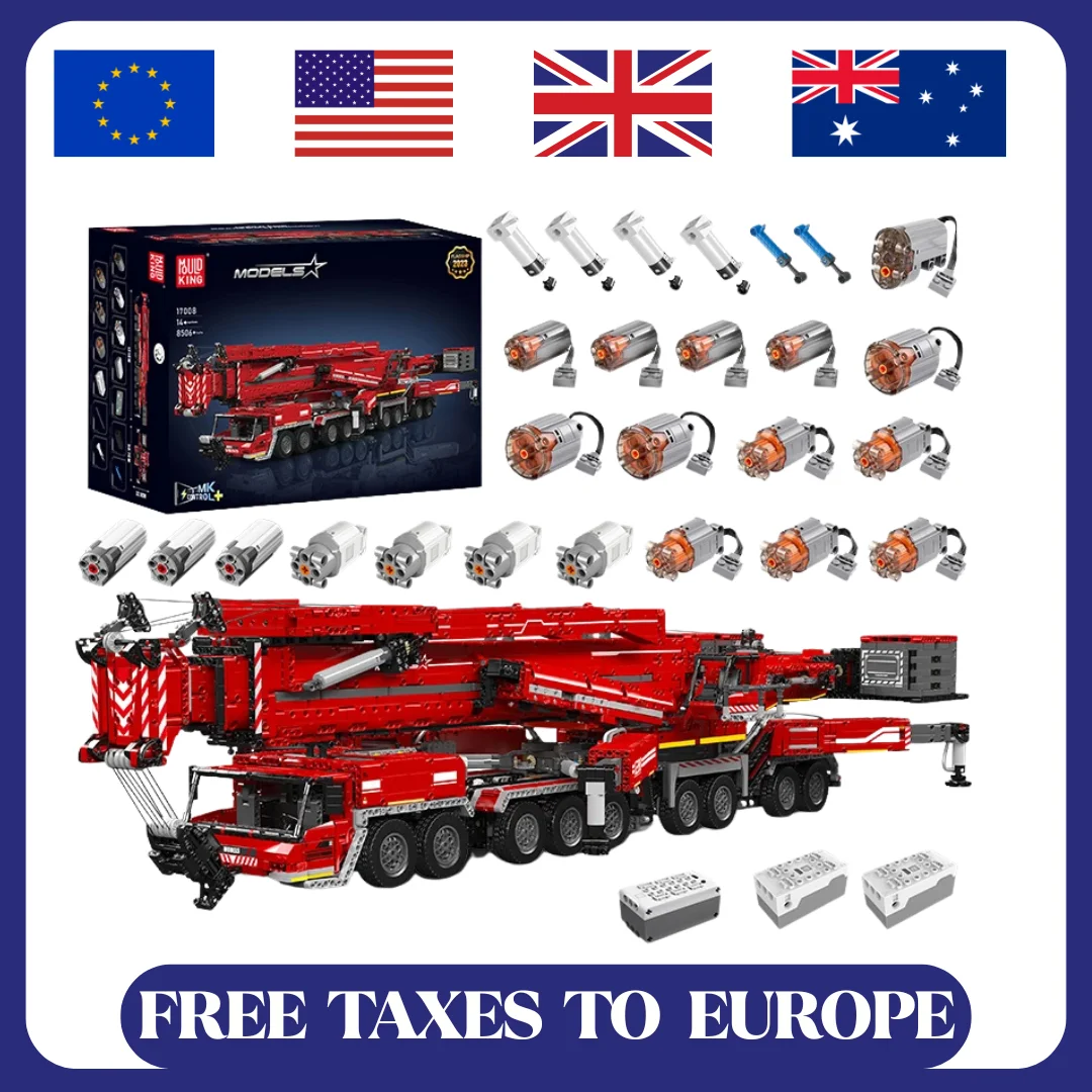 

Mould King 17007 17008 Technical Truck Building Block Remote Control Liebherred LTM 11200 Crane Model Kids Christmas Car Toys