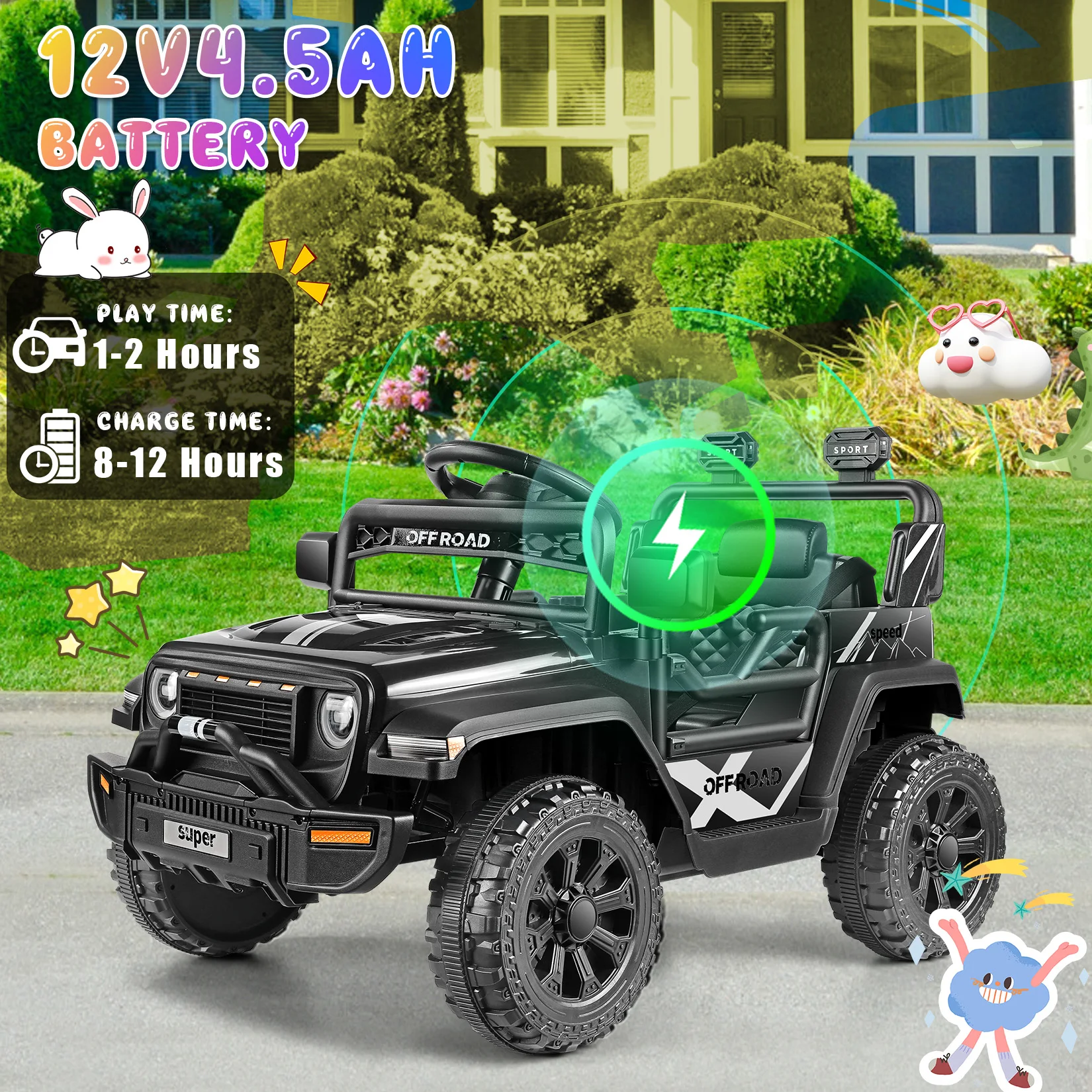 Samochód dla dzieci 12V z pilotem dla rodziców/Muzyka/Światła LED/Bluetooth Elektryczny Ciężarówka Zabawki Prezent dla Chłopców Dziewcząt