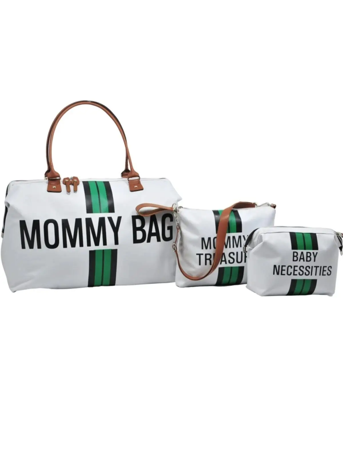 

Mommy Bag Exclusive Design Red Stripe 3 Piece Set Beige Baby Mother Baby Care And Tote Bag