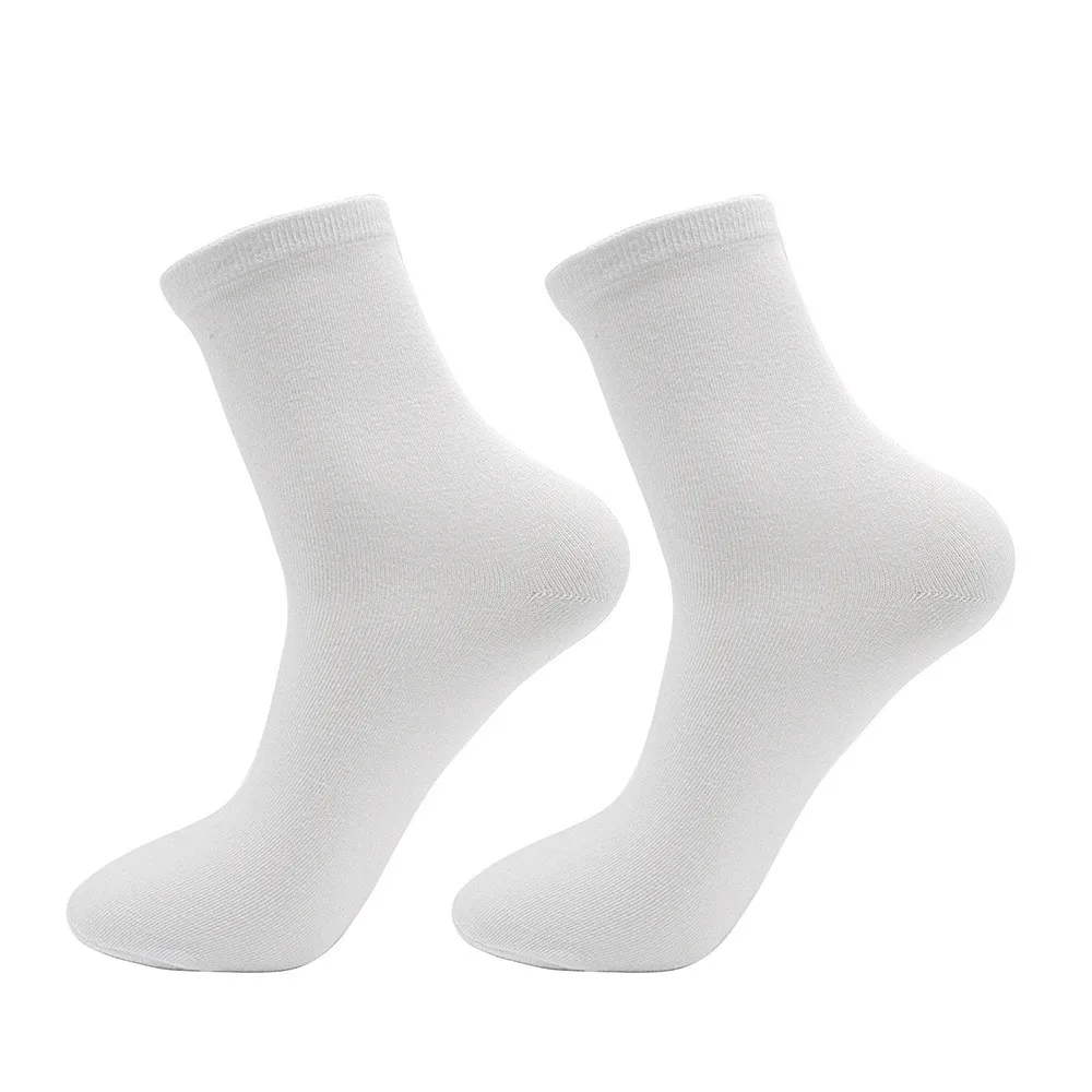 Chaussettes en coton pour hommes et femmes, 5 paires, couleur Pure, de haute qualité, souples, respirantes, antibactériennes, noires, pour les