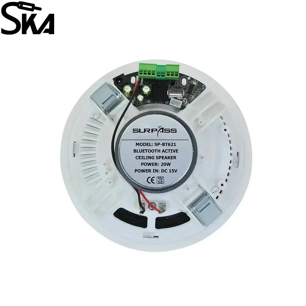 6-calowy głośnik o mocy 20 W. Połączenie z Iphone'em. Głośniki sufitowe Bluetooth. Odporny na wilgoć domowy system audio dla domowego biura hotelowego
