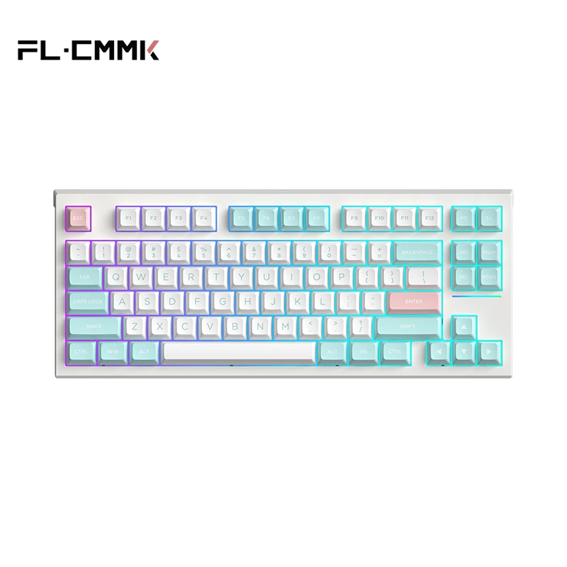 Fl·esports Fl750 Estrutura de Junta Teclado Mecânico 75 84 Teclas Pinos Interruptores Hot-swappable Iluminação Rgb Teclado de Três Modos