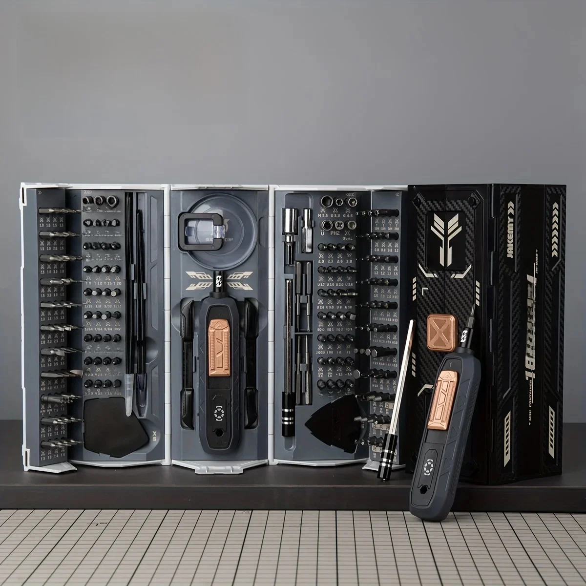 JAKEMY 180 in 1 Magnetic Screwdriver Set - Precision Drill Bits Electric Screwdriver Kit iPhone Glasses Laptop Watch Repair Tool