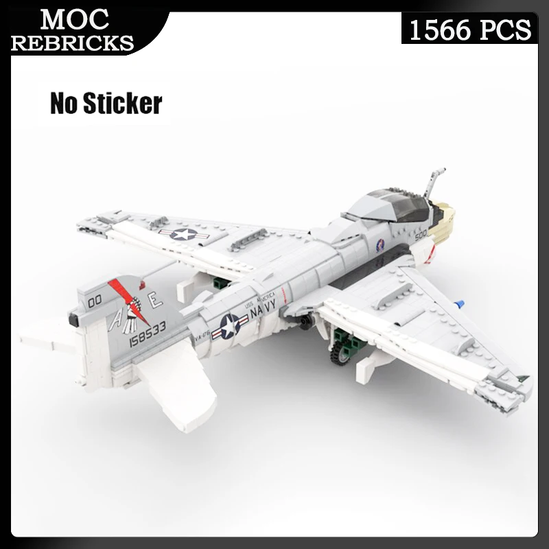 MOC-130722 Building Block Series US Air Force A-6E Fighrer Moc DIY Model Bricks WW2 Military Education Toys Children Xmas Gifts