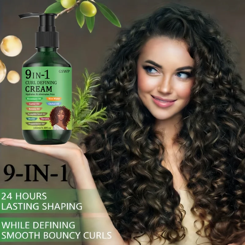 GSWP 9-in-1 Curling and Styling Cream: Moisturizes and Nourishes, Provides Long-Lasting Hold, Effectively Controls Frizz.100g view 3