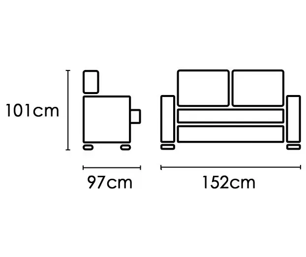 Sofa relax manual of 2 seats model Madrid. Upholstered in cotton microfiber available in various colors.