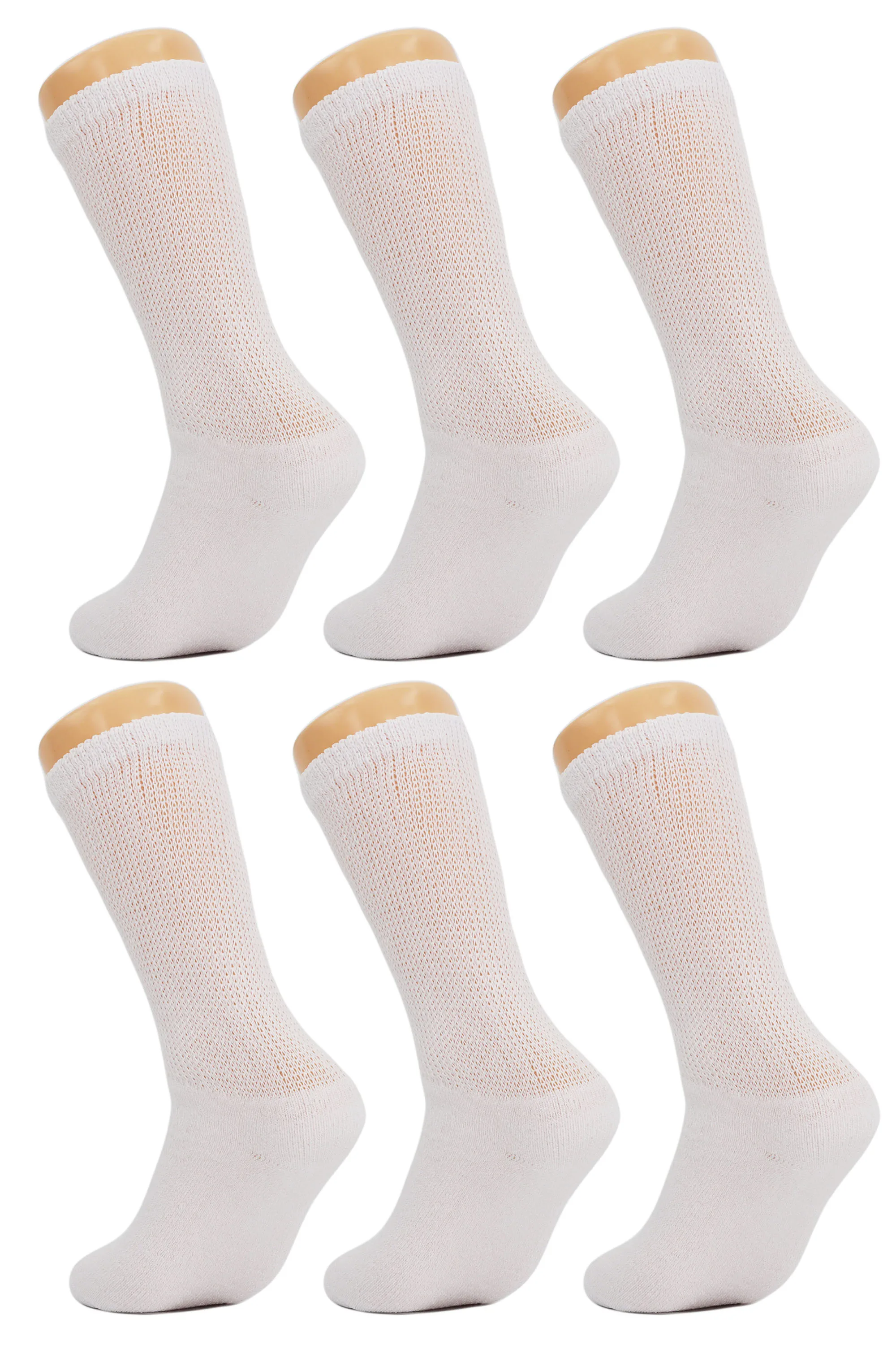 Diabetic Crew Socks with Non Binding Top Loose Fitting Diabetic Socks 6 Pairs