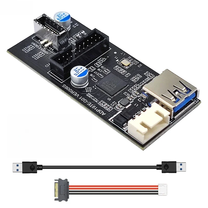 Złącze 19pin na typ E + 19Pin Płyta główna 1 na 2 Rozdzielacz USB 3.0 Hub Adapter USB Konektor Złącze USB 19Pin Kable przedłużające — zdjęcie produktu 7