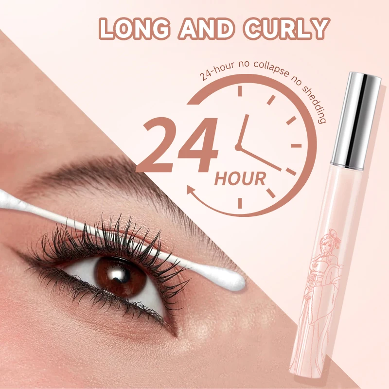 Long-Wear Waterproof Mascara, Volumizing And Curling, Smudge-Proof And Sweat-Proof, Quick-Drying, Free-Bend Lash Brush Head