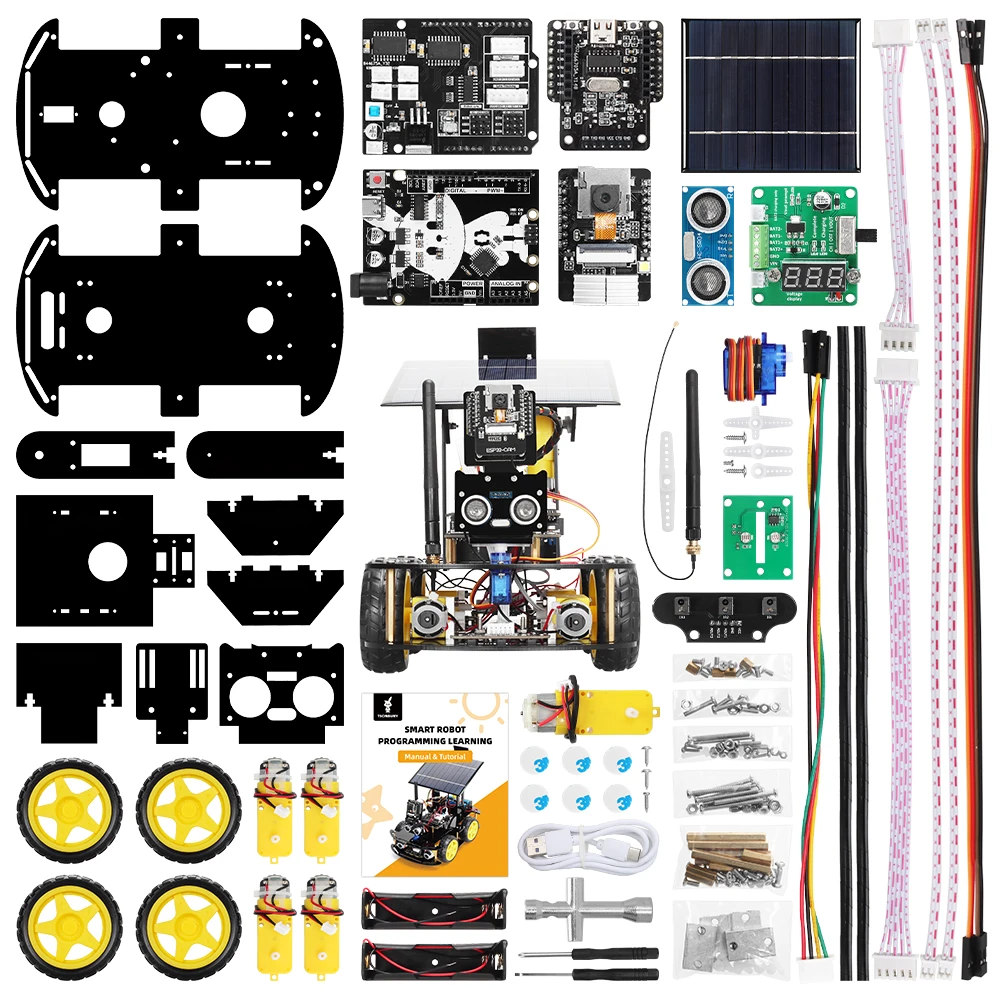 Automation ESP32 Cam Robot Car Kits for Arduino Programming Solar Tracking and Charging Set DIY Electronics Project Robotic Kit