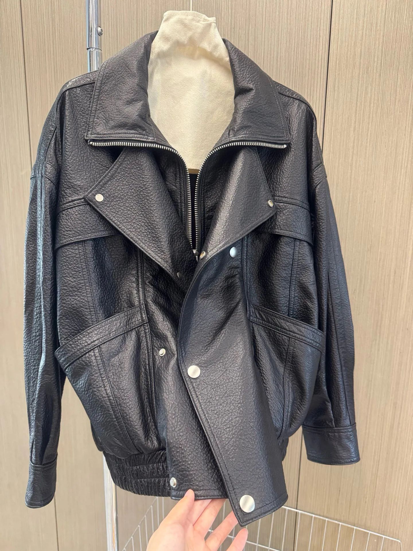 Herbst Winter Damen Casual Damen lose Lederjacke