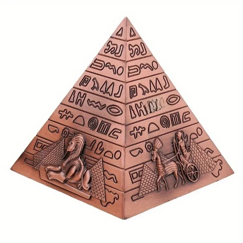 Figurine Pyramide Égyptienne en Alliage de Fer, Statue, Décoration de Bureau, 1 Pièce