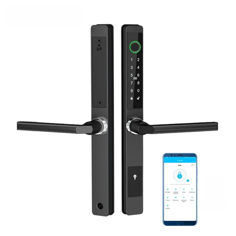 Waterdichte Ttlock Outdoor Poort Vingerafdruk Bluetooth App Rfid Code Sleutelloos Elektronisch Slim Deurslot Voor Glas Aluminium Glijdende - afbeelding 2