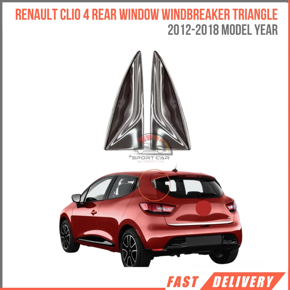 For Renault Clio 4 2012-2018 Rear Window Windbreaker Triangle Chrome Styling Car Accessories Easy Application Spare Parts