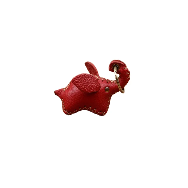 Cute leather animal elephant keychain bag charms car auto key chains key ring women backpack jewelry accessories anillas llavero