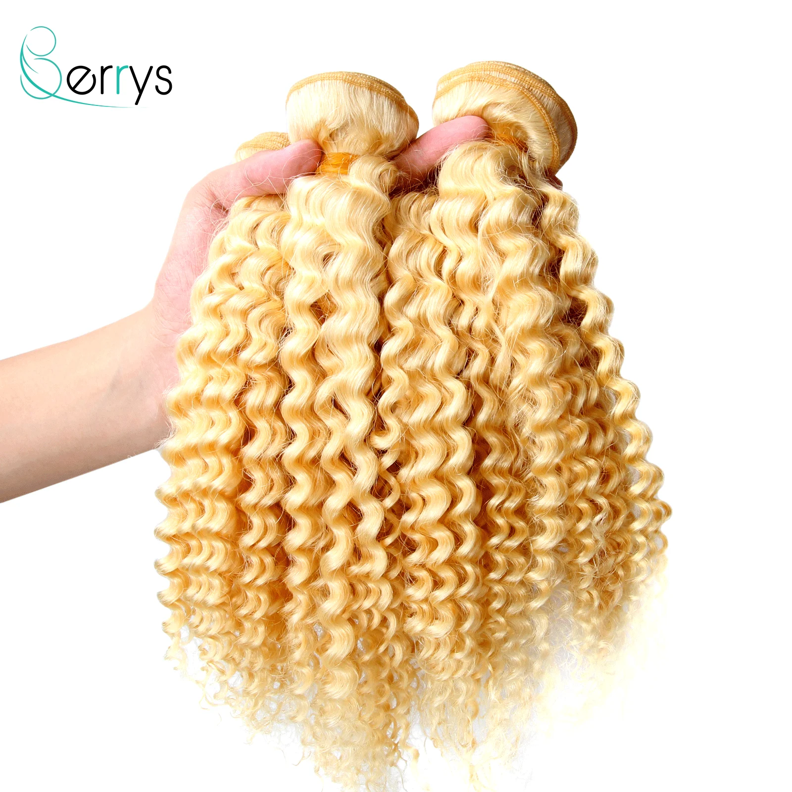 Extensions de cheveux brésiliens à vague profonde, cheveux vierges, 613 cheveux humains, faisceaux blonds, double trame, naturel, 10A, 3, 4 pièces,