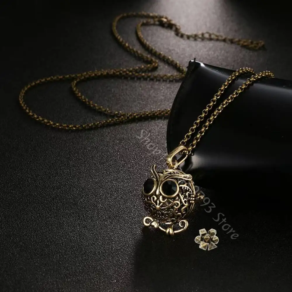 

Коробка для игральных костей DND с 7 шт., многогранные игральные кости, металлические игральные кости, ожерелье, кулон, сова, рыба, птичья клетка, сова, набор металлических игральных костей для игроков DND