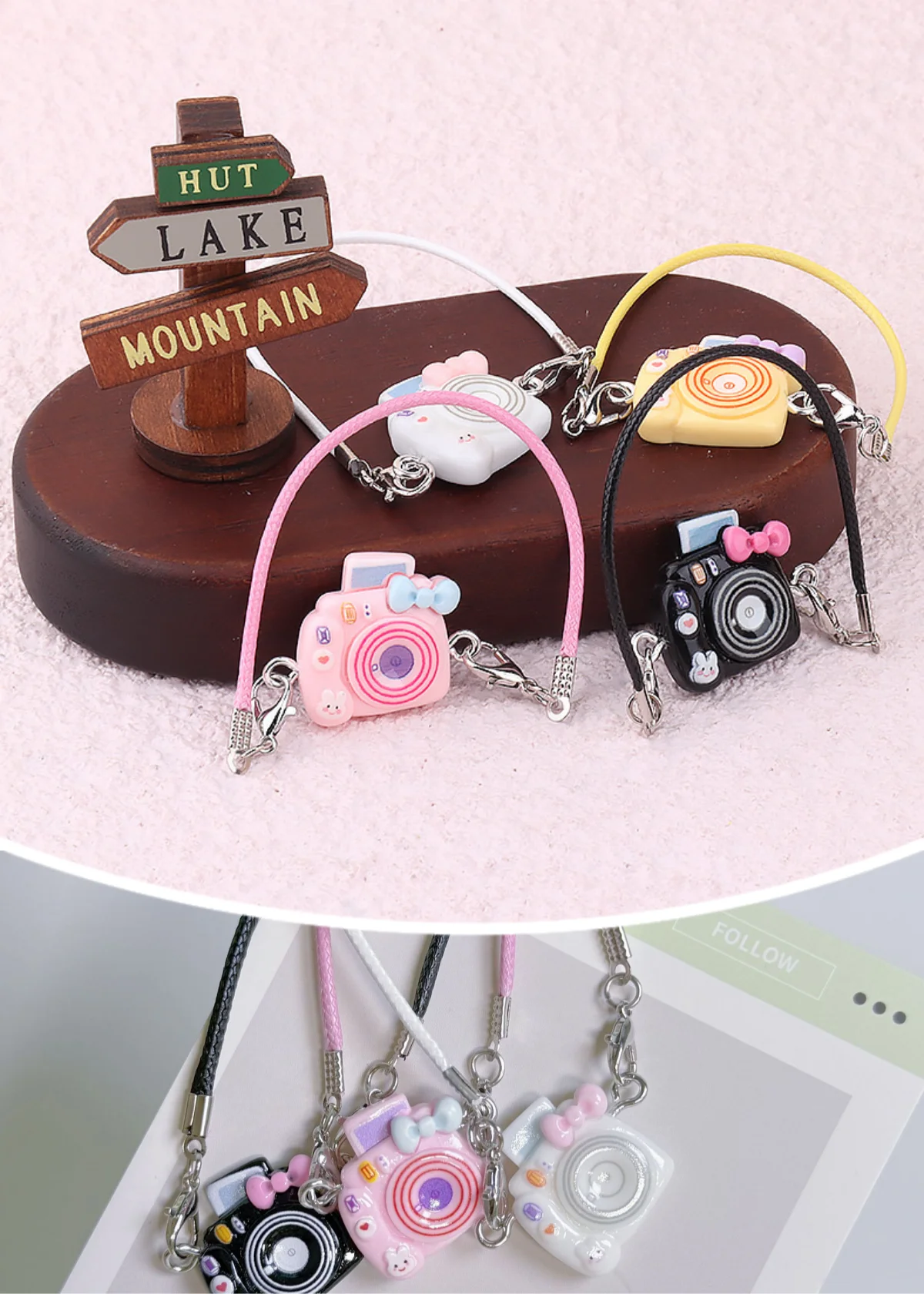 

6 шт. миниатюрных аксессуаров для кукол в виде мультяшных камер и бантиков - Наша коллекция аксессуаров для кукол включает в себя уникальные и разнообразные стили.