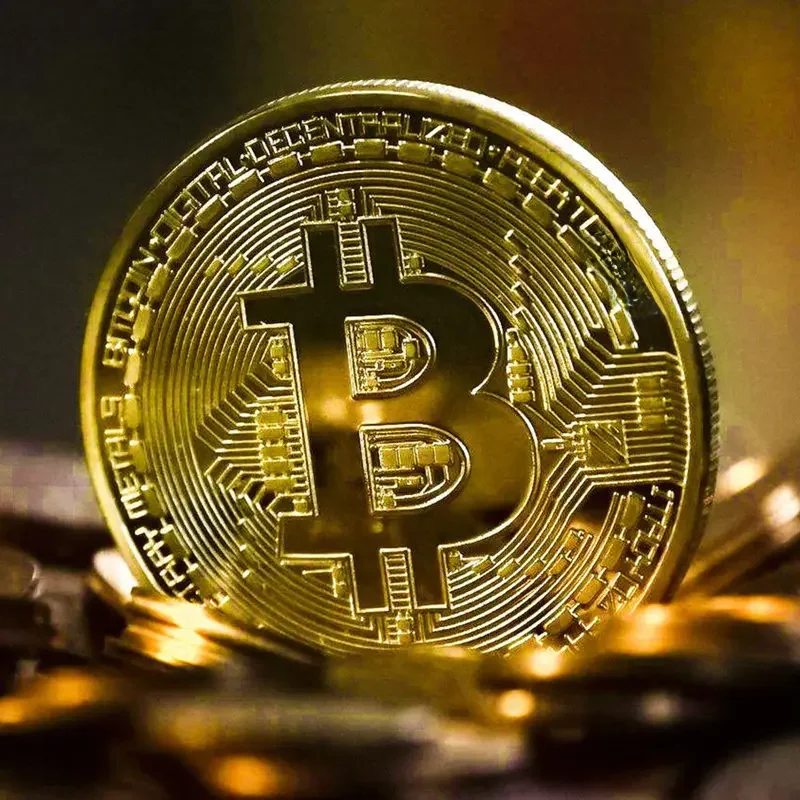 Vergoldete Bitcoin-Münze zum Sammeln, Kunstsammlung, Geschenk, physische Gedenkmünze, Casascius Bit,