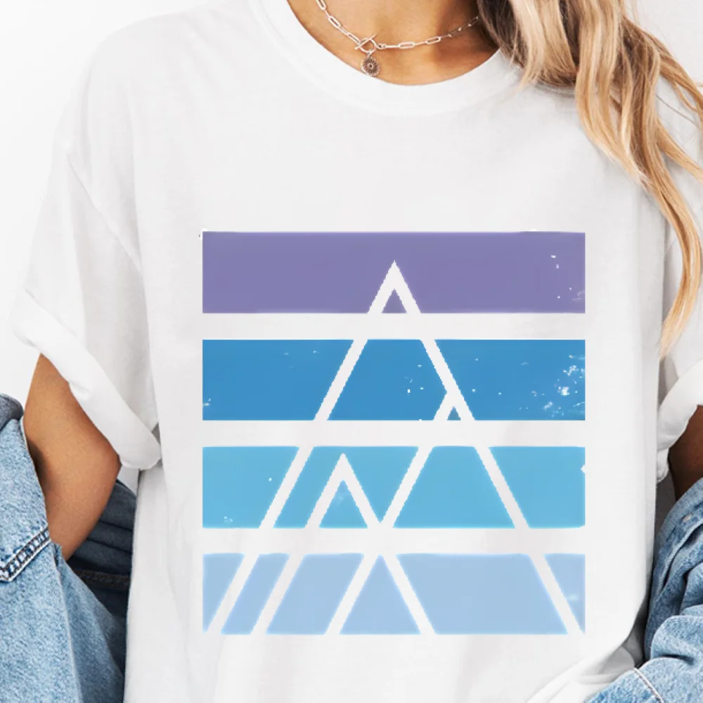 

Geometric Triangle Striped T Shirt Abstract Color Block Pattern Stylish Casual Loose Short Sleeved Unique Comfortable Cloth Tops