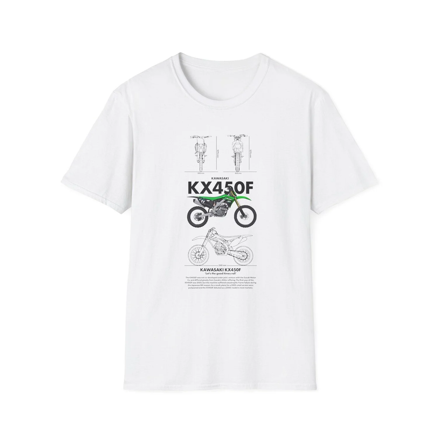 

Kawasaki KXF450 T-Shirt Bike Motocross Retro Style Outdoor Equipe Unisex Summer Rider Motorcycle T-shirt Cool Gift