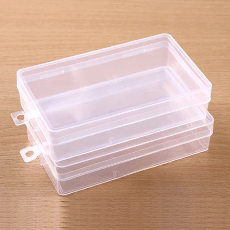 Boîte à bijoux vide transparente en plastique, conteneur pour perles, boucles d'oreilles, bijoux, boîtier rectangulaire, 146x85x35mm