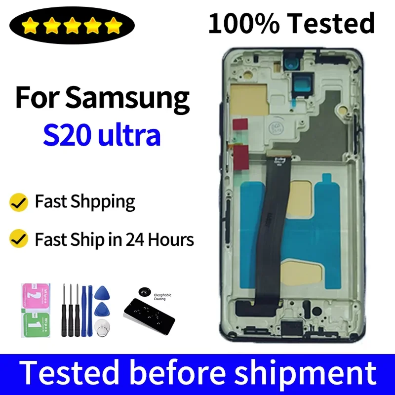 フレーム付きデジタルタッチスクリーンテスト済みsamsung-s20-ultra5gg988g988bdsg988u