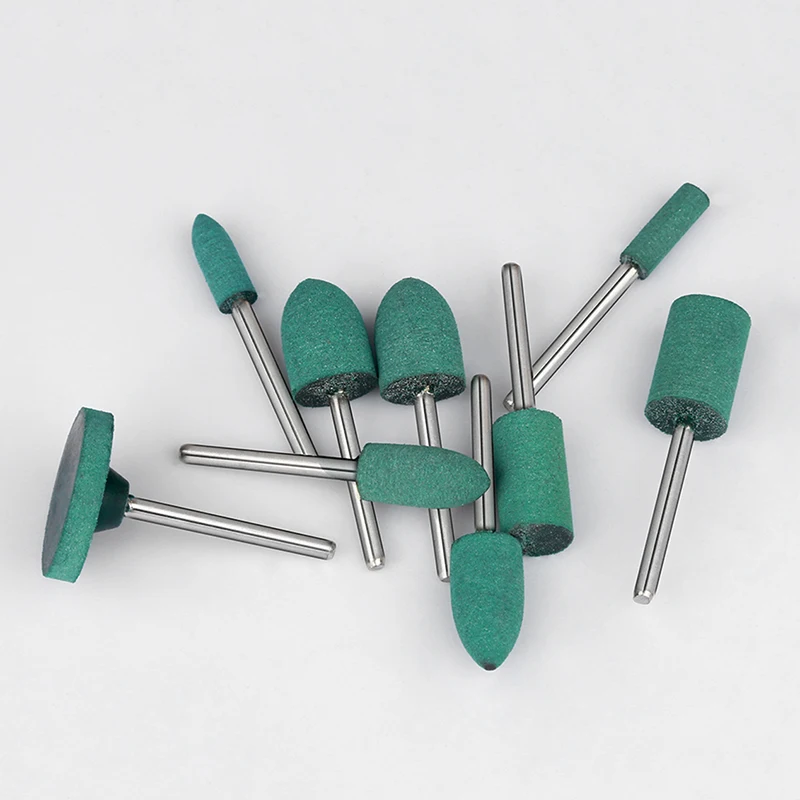 2-5 pz OD 3-12mm testa di molatura a punta montata in gomma per finitura stampo lucidatura Die Grinder strumento di lucidatura rotante rettifica in gomma