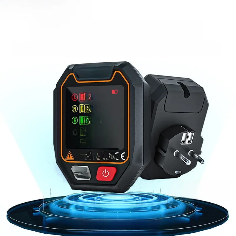 POROMETISTO ST01 Cyfrowy tester gniazd z kolorowym ekranem UK/EU/US Sprawdzanie obwodów Detektor gniazd RCD Tester przechowywania danych Tester polaryzacji — zdjęcie 2